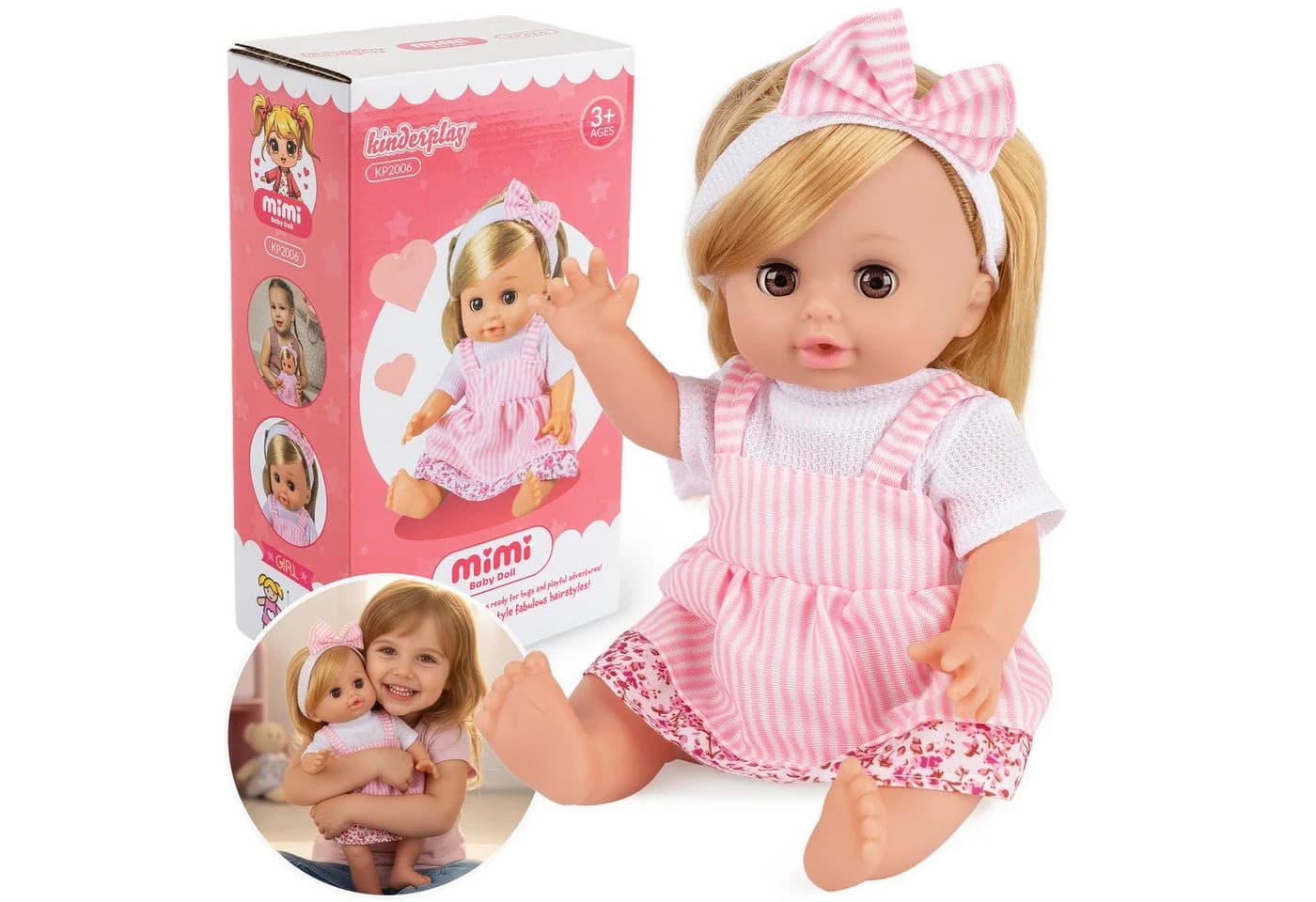 Kinderplay Dolls & Strollers Babypuppe MiMi 30 cm – sprechendes Baby – Rollenspielspaß für Kinder - Bild 2