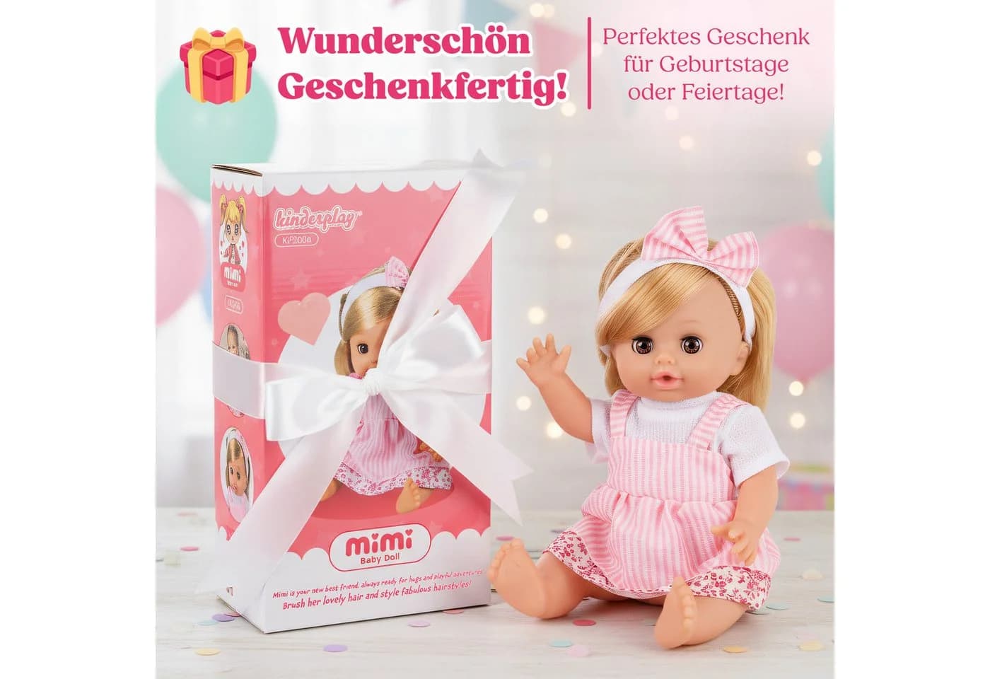 Kinderplay Dolls & Strollers Babypuppe MiMi 30 cm – sprechendes Baby – Rollenspielspaß für Kinder - Bild 5