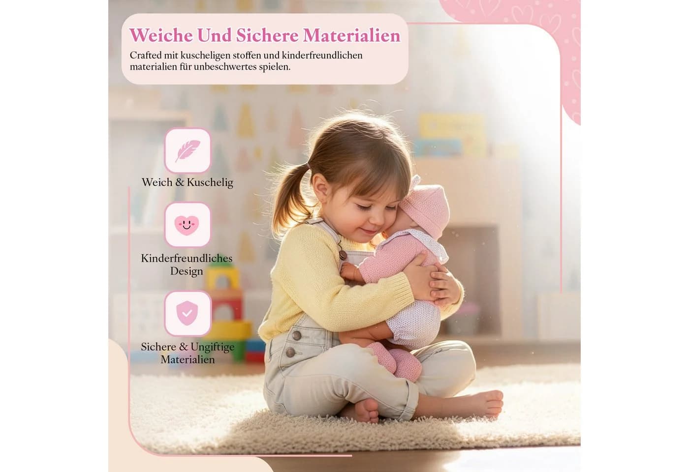 Kinderplay Dolls & Strollers Babypuppe Lili 41 cm Interaktive Babypuppe - Bild 5