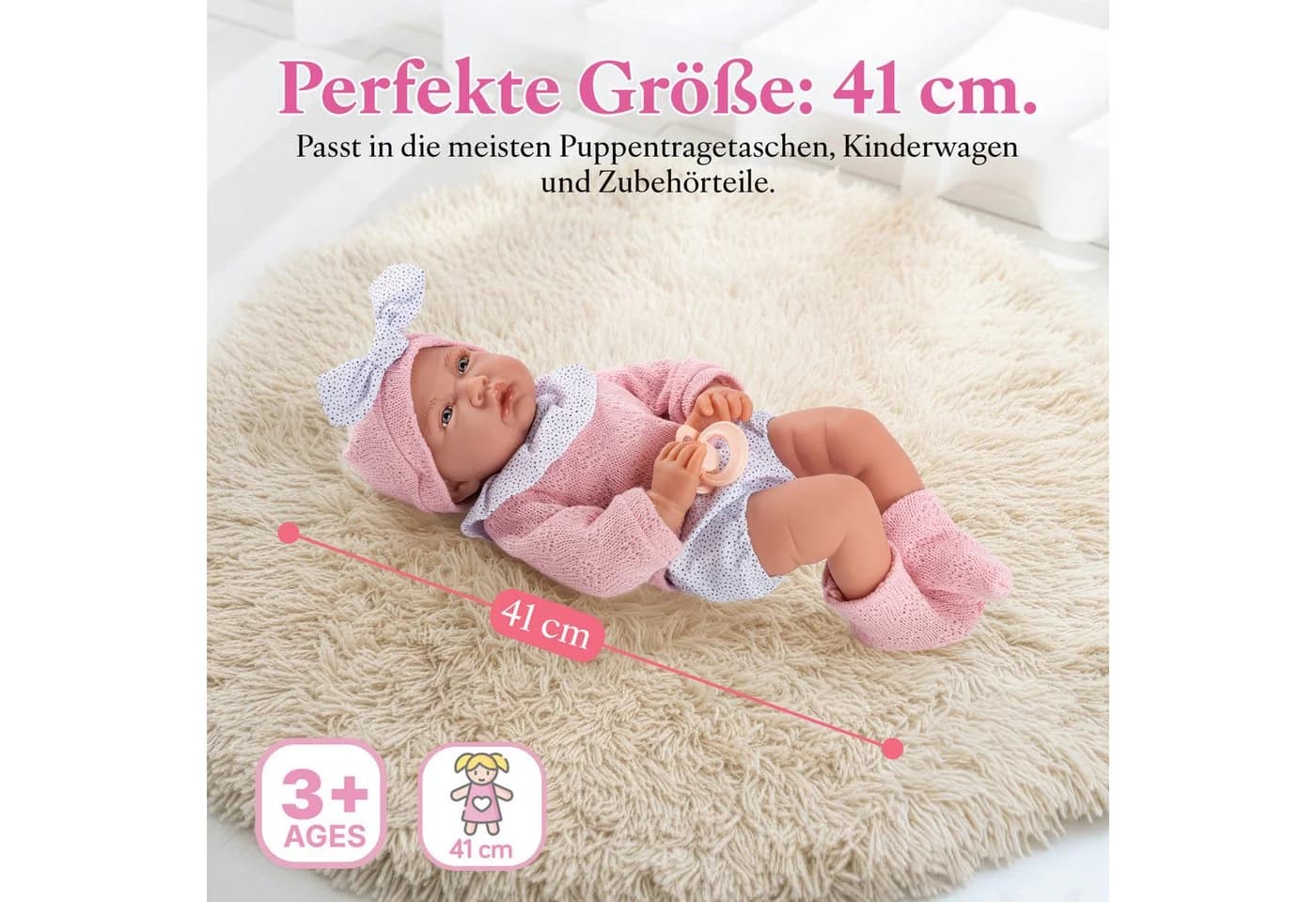 Kinderplay Dolls & Strollers Babypuppe Lili 41 cm Interaktive Babypuppe Realistisch Sprechend - Bild 4