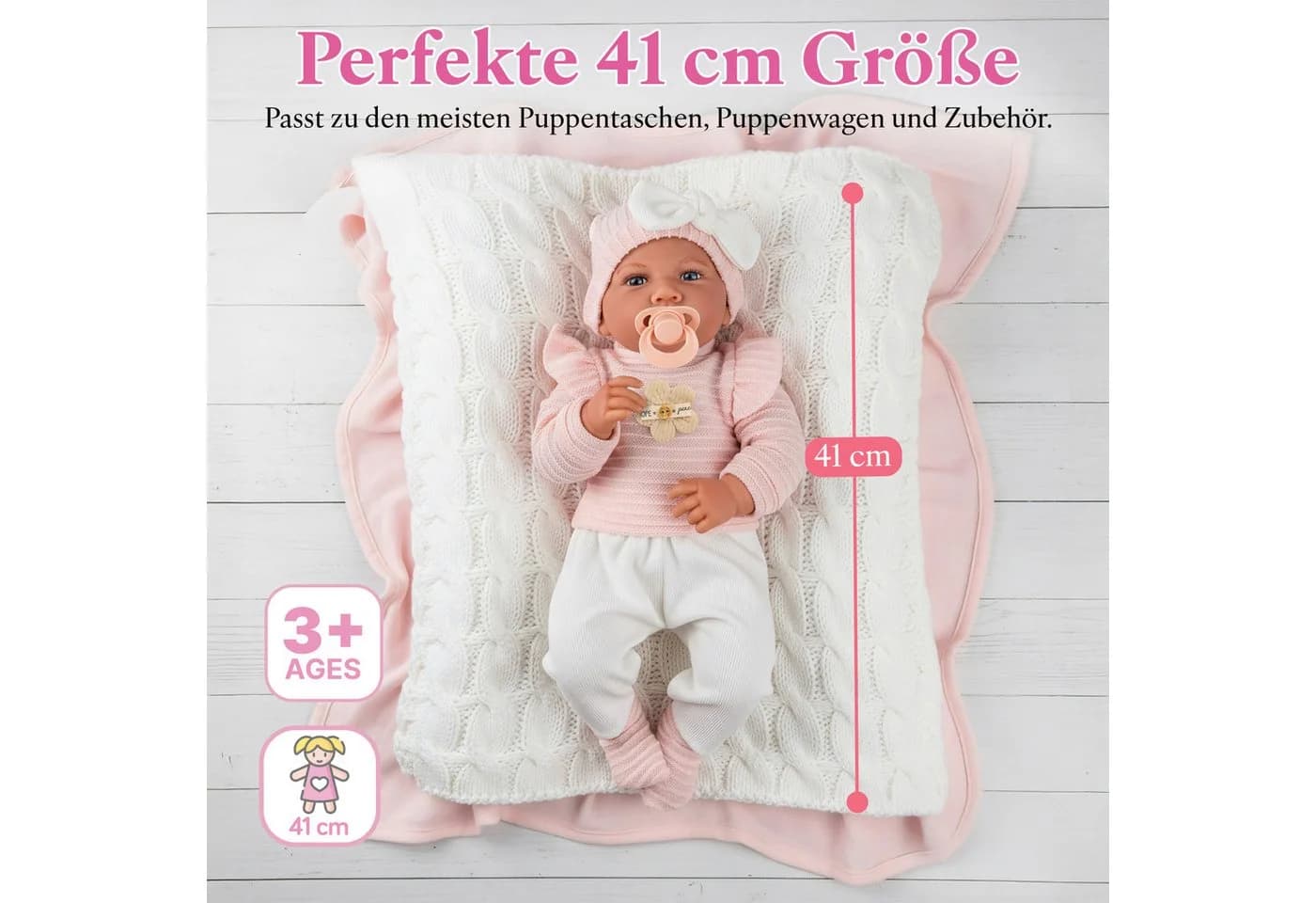 Kinderplay Dolls & Strollers Babypuppe Sprechende Babypuppe Lili 41 cm weich & interaktiv ab 3 Jahren - Bild 3