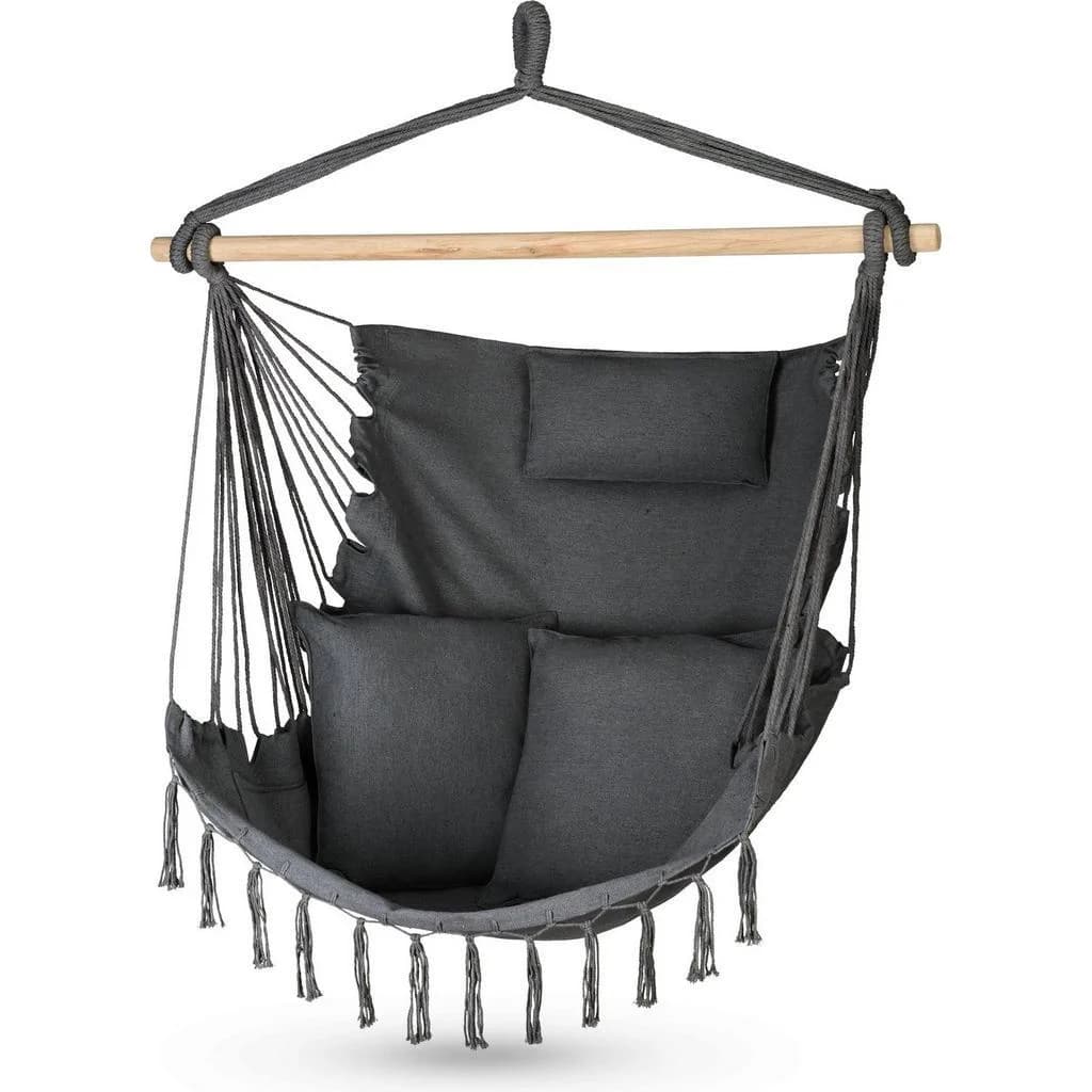 Outtec Hängesessel Schwarz Textil Boho-Stil