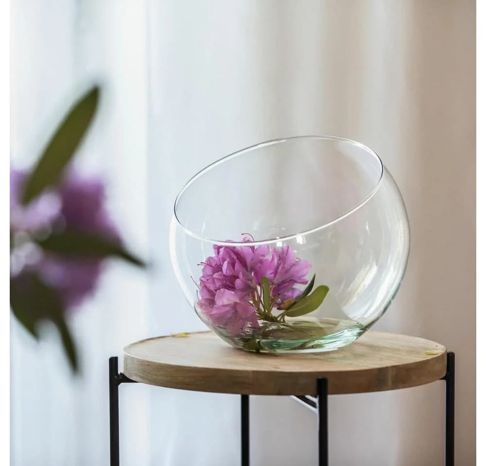 Ecoglassworks Dekoschale Slant Transparent Handgefertigt