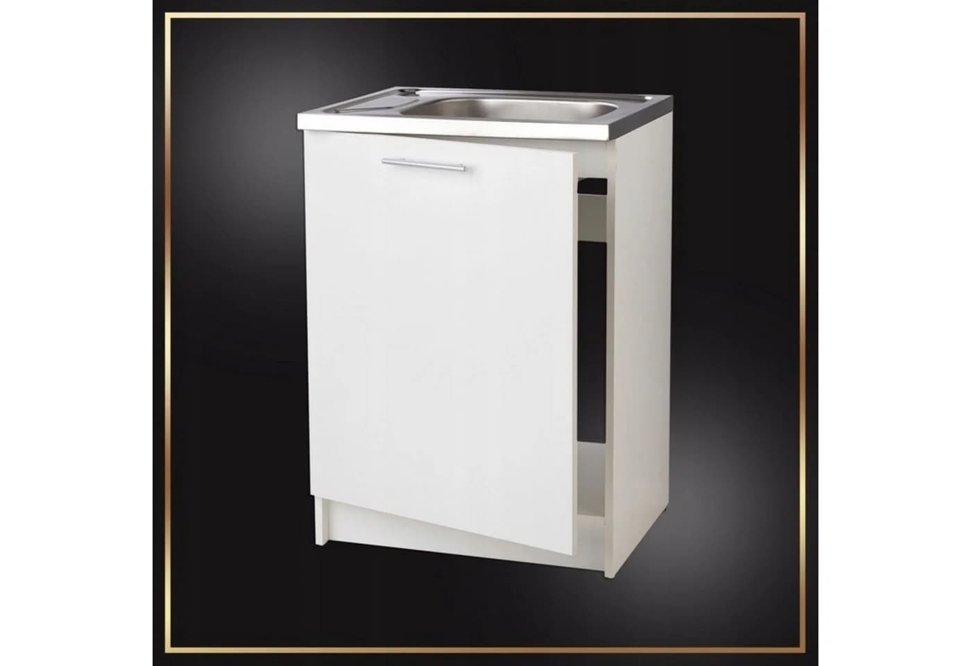 STAMAR Spülenschrank 60cm Weiß Deante Edelstahlspüle - Bild 4