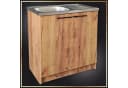 STAMAR Spülenschrank Küchenschrank 80cm Sonoma Eiche Spüle Hocharmatur Siphon Set Bild 3