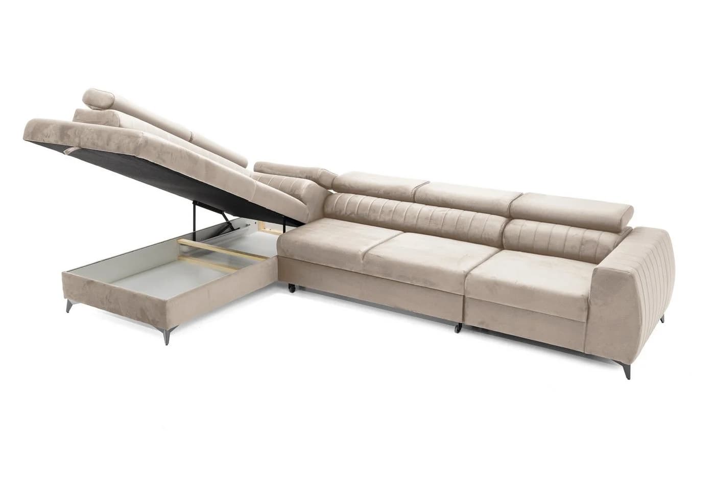 Muffo Ecksofa Piero maxi mit Schlaffunktion und Bettkasten Beige - Bild 4