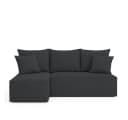 NACANAPA Ecksofa VELO S mit Schlaffunktion und Bettzeug-Container Schwarz Bild 2