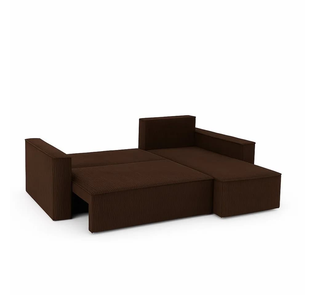 NACANAPA Ecksofa VELO mit Schlaffunktion Braun