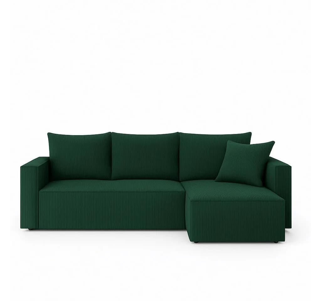 NACANAPA Ecksofa VELO Grün mit Schlaffunktion und Bettzeugkasten - Bild 2