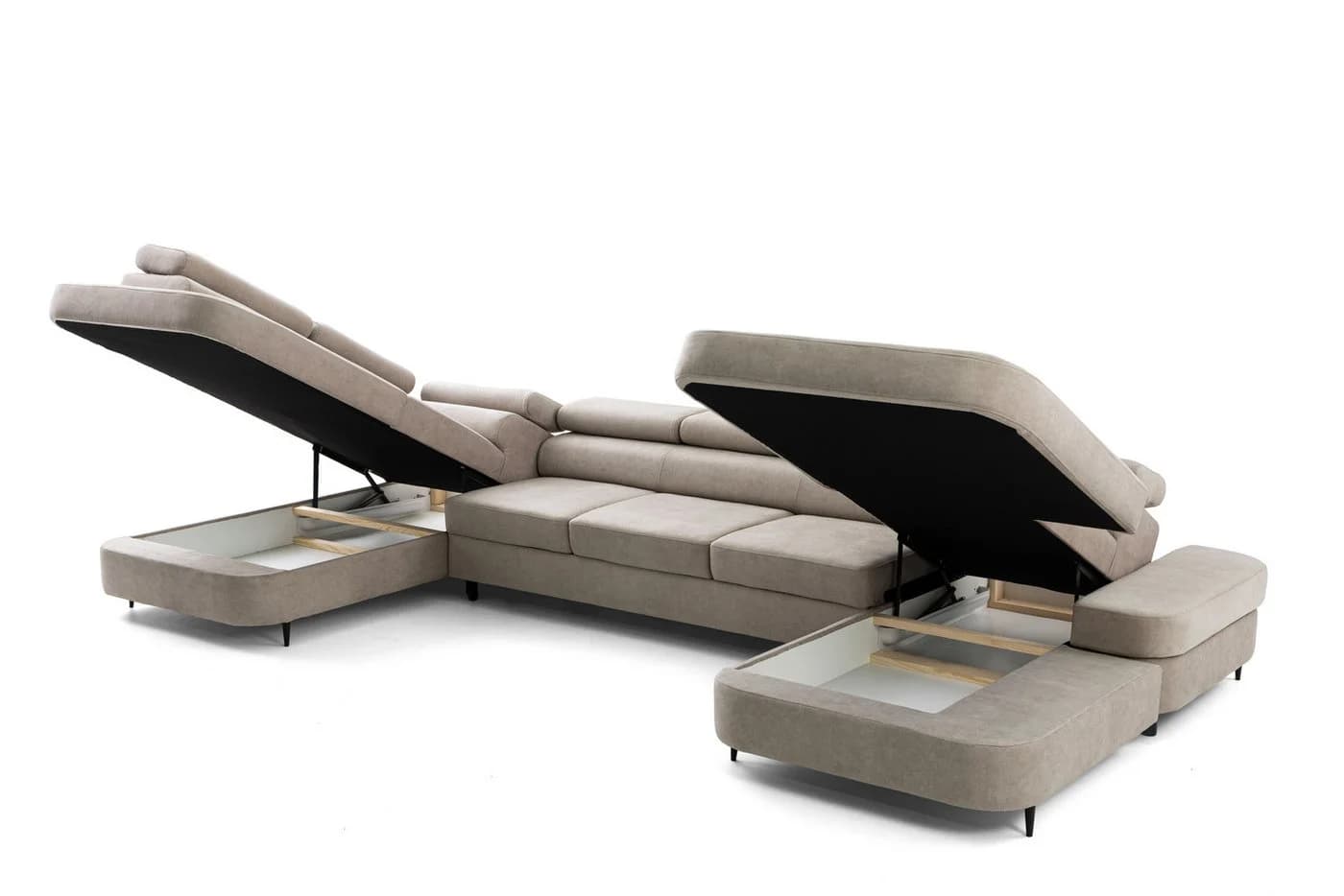 Muffo Ecksofa PRIAM MAXI U Beige Schlaffunktion Bettkasten - Bild 3