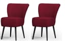 Muffo Stuhl LADY 2er Set Rotbraun Samt Buchenholz Bild 2