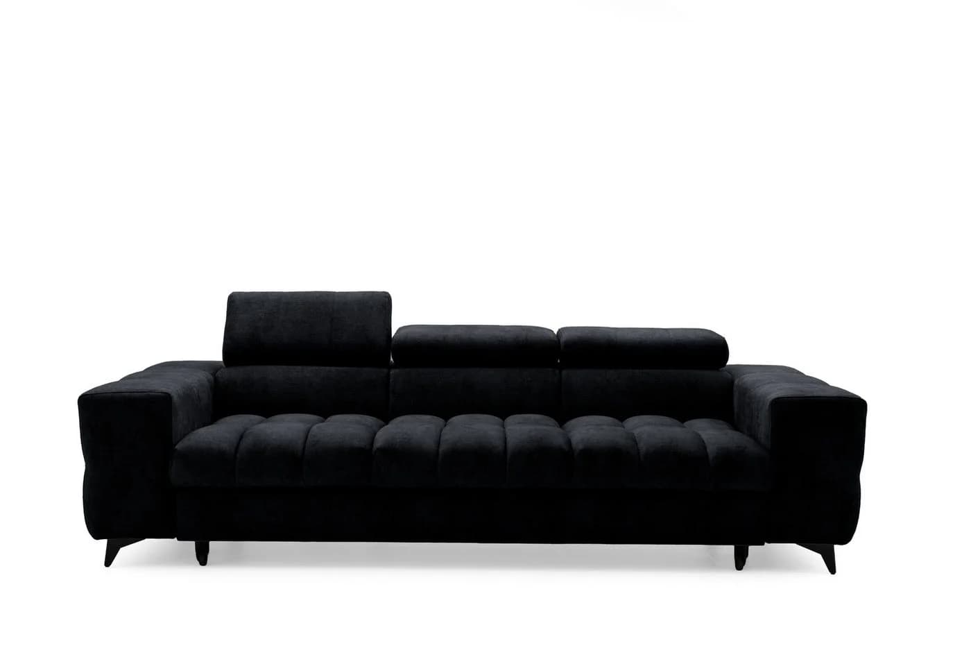 Muffo Sofa Pudding 3 Schwarz Schlaffunktion verstellbare Kopfstützen - Bild 2
