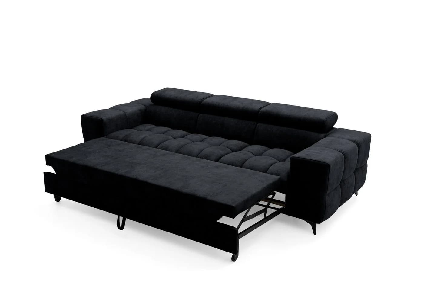 Muffo Sofa Pudding 3 Schwarz Schlaffunktion verstellbare Kopfstützen - Bild 3