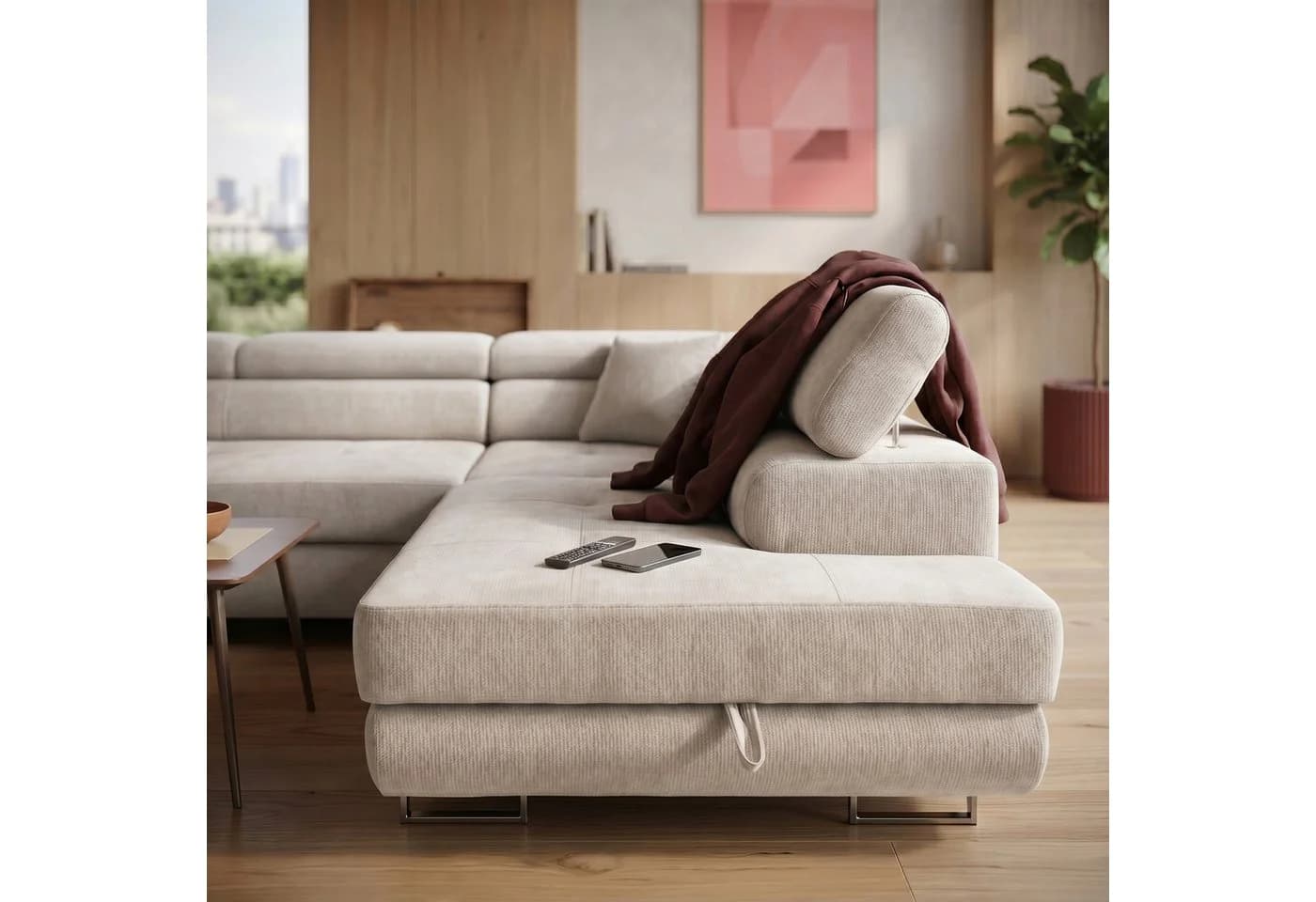 Muffo Ecksofa WILD U Beige U-Form mit Bettkästen - Bild 3