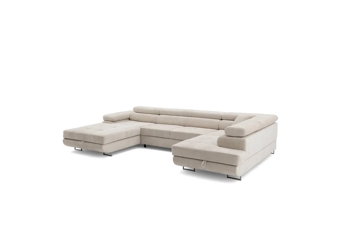 Muffo Ecksofa WILD U Beige U-Form mit Bettkästen - Bild 5