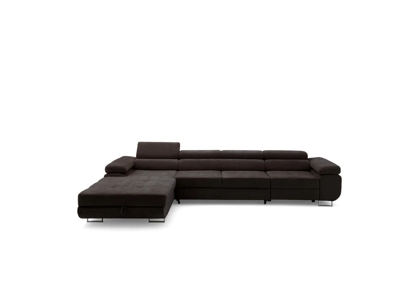 Muffo Ecksofa Alonzo Maxi L-Form Braun Chenille Schlaffunktion - Bild 4