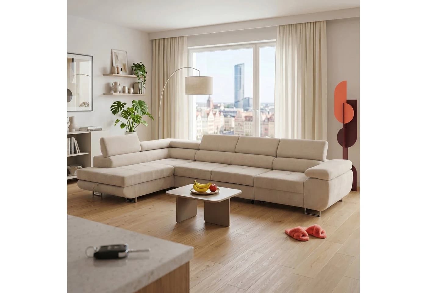 Muffo Ecksofa Wild Maxi Beige mit Schlaffunktion & Bettkasten - Bild 2