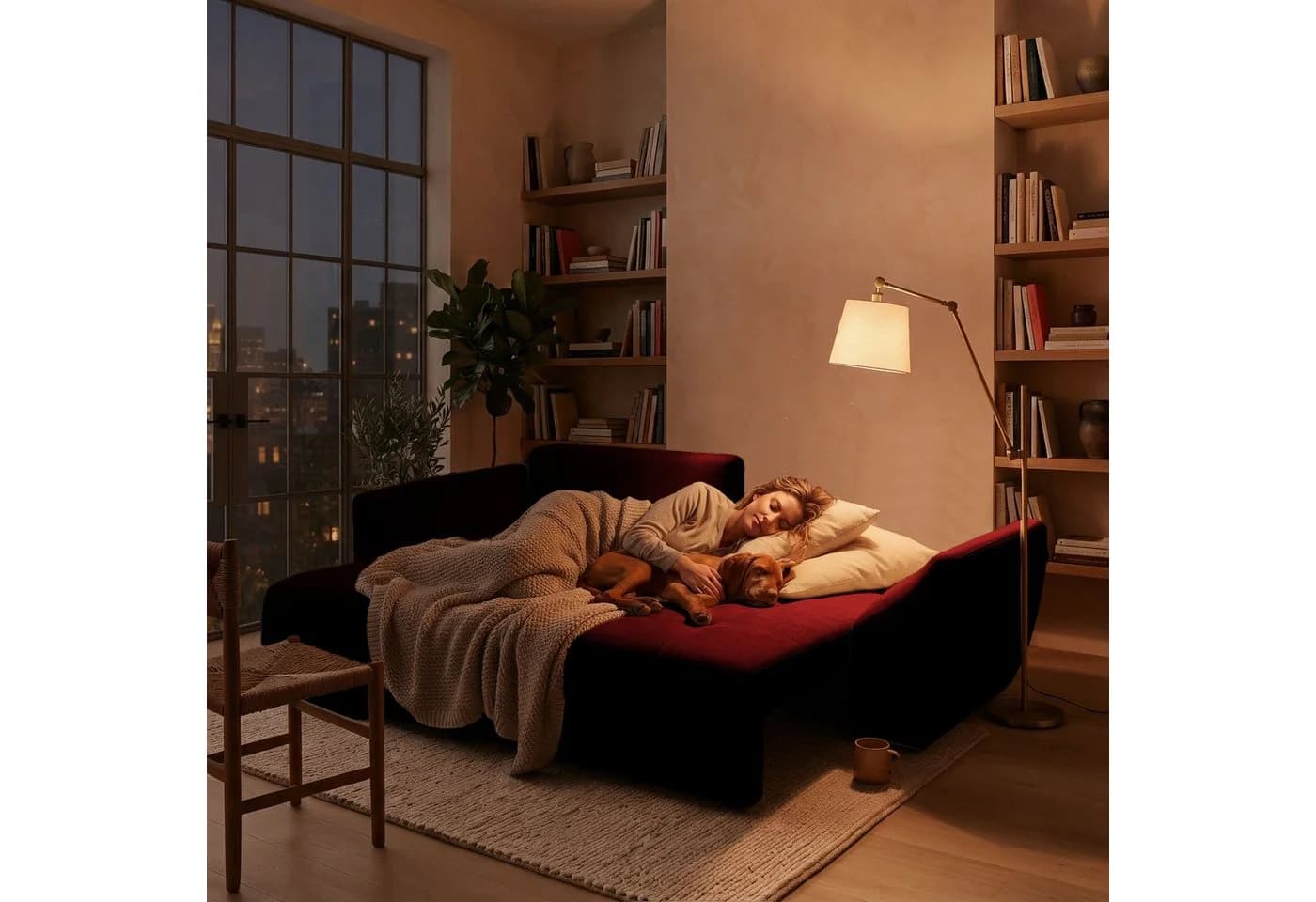 Muffo Ecksofa NICE Chenille mit Schlaffunktion & Bettwäschebehälter