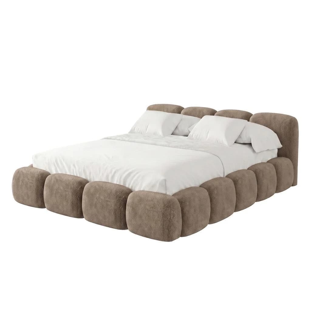Muffo Polsterbett Sueno Beige Chenille mit Bettkasten
