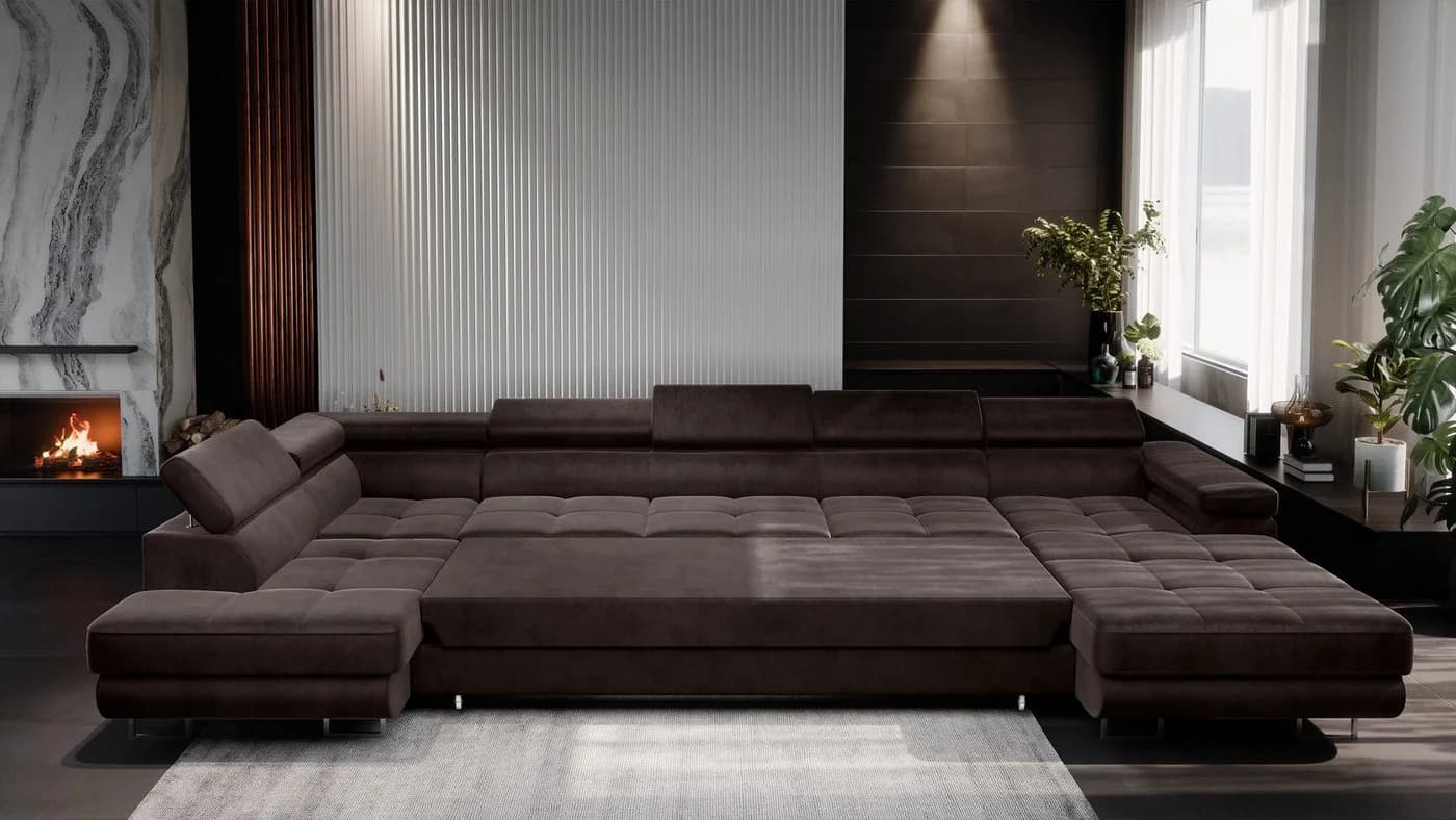 Muffo Ecksofa WILD U MAXI Braun mit Bettkasten und Schlaffunktion - Bild 3