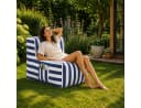 Muffo Outdoor Sitzsack SOFT mit Rückenlehne blau gestreift Bild 2