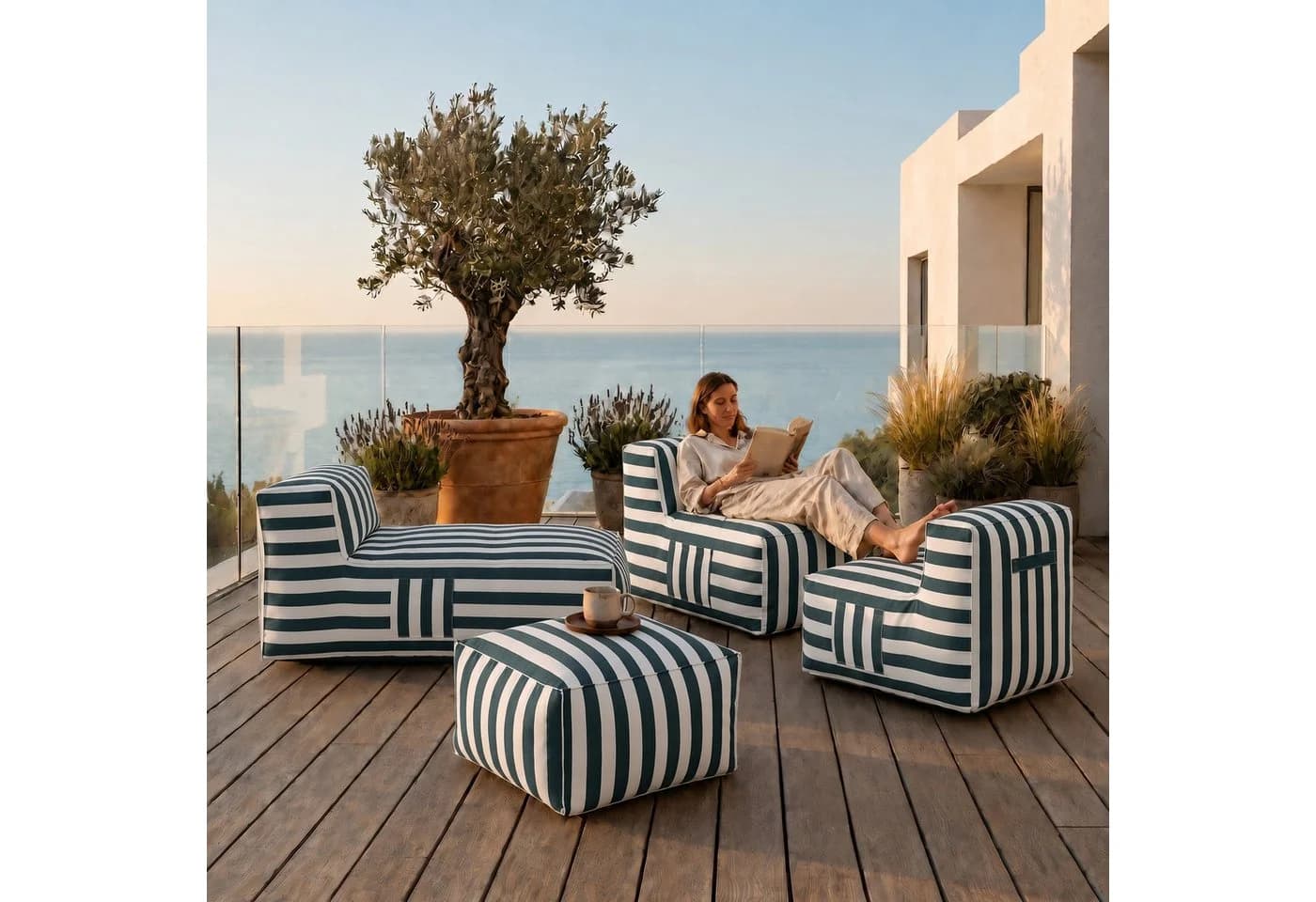 Muffo Gartenlounge-Set SOFT SET 3 Grün UV-beständig - Bild 2