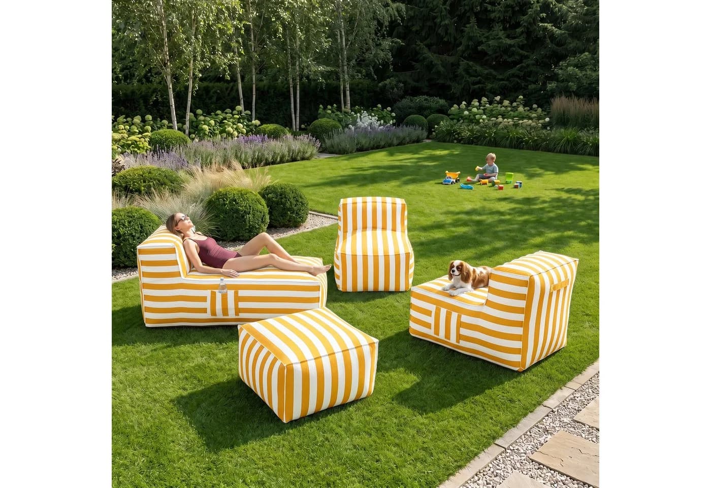 Muffo Gartenlounge-Set SOFT SET 3 Gelb Outdoor - Bild 4