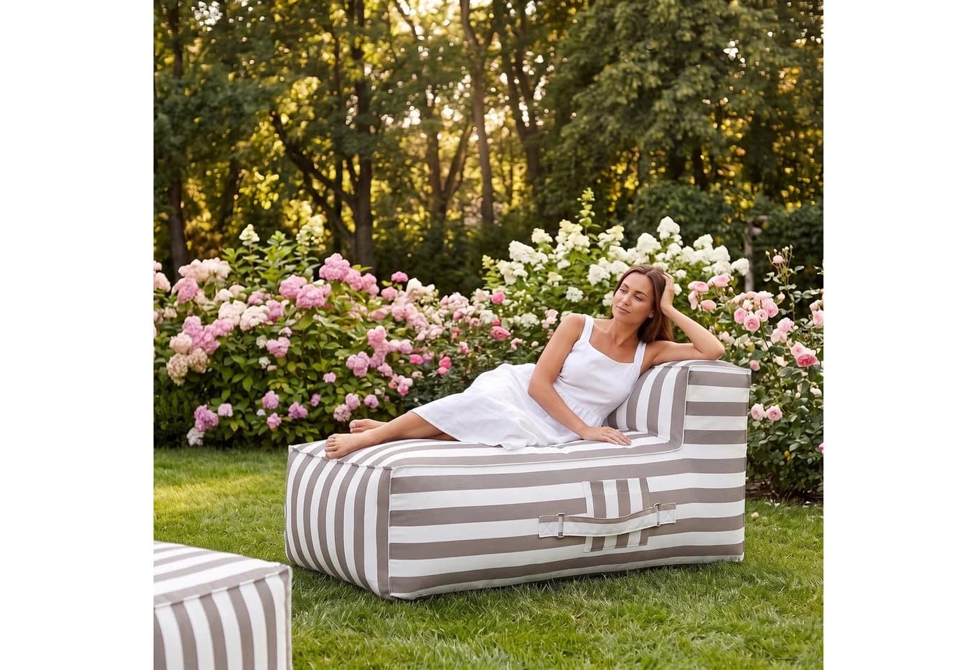 Muffo Sitzsack SOFT Outdoor Ottomane mit Rückenlehne Beige