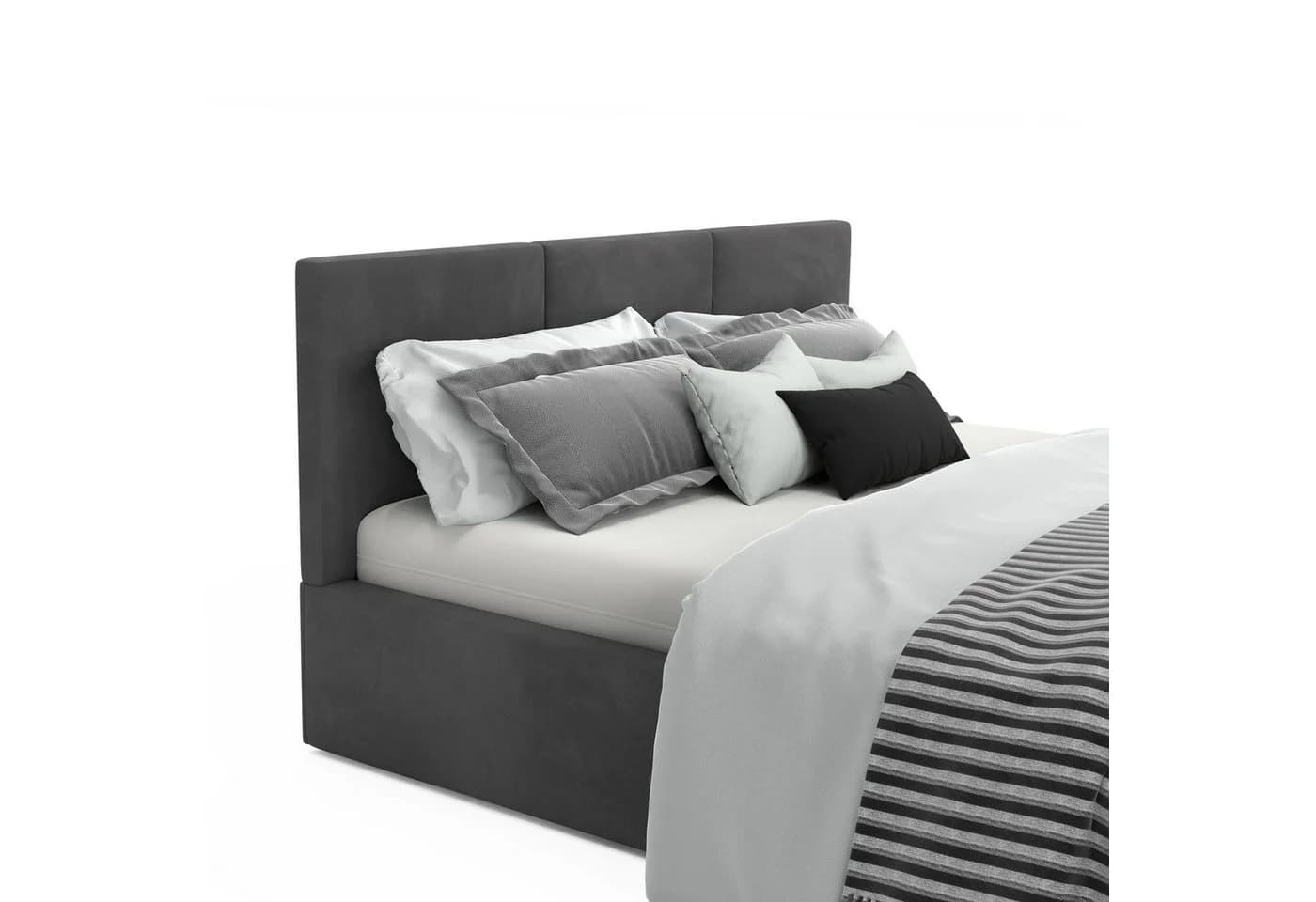 Muralo Polsterbett mit Bettkasten Grau Magic Velvet - Bild 5
