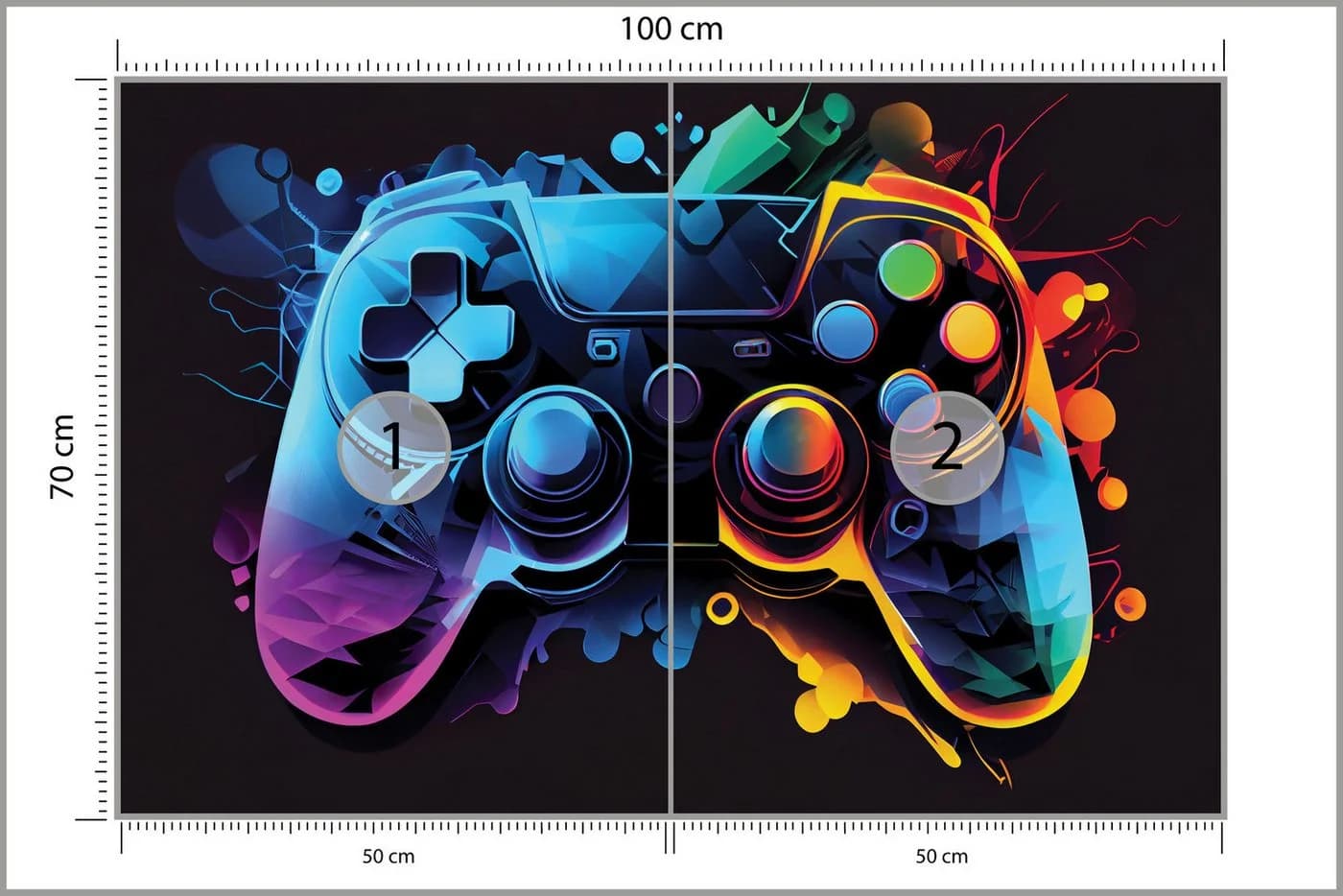 Muralo Vliestapete Gaming-Controller Neonfarben Glatt