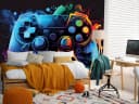 Muralo Vliestapete Gaming-Controller Neonfarben Glatt Bild 4