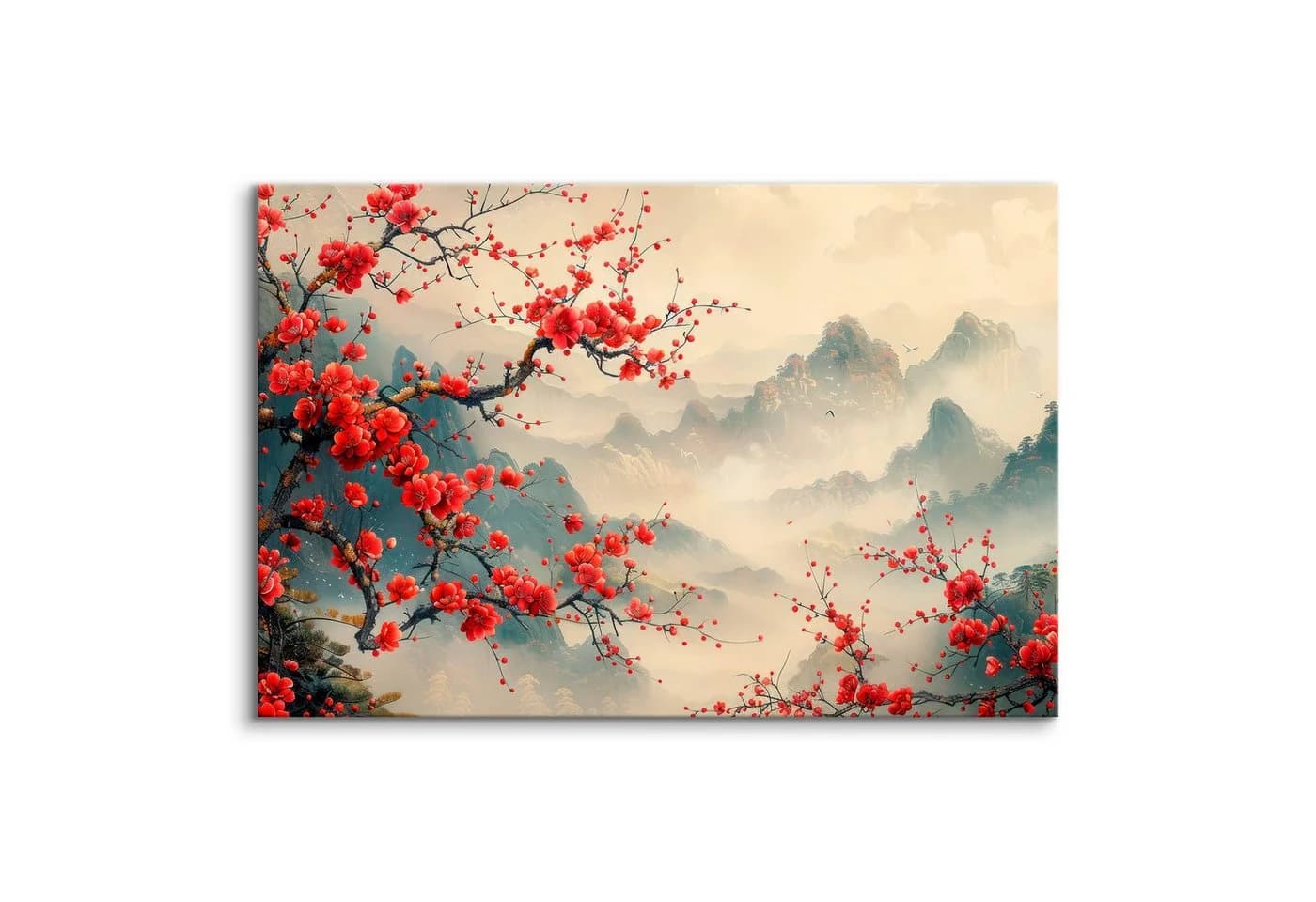 Muralo Leinwandbild Japanischer Baum Modern Grün 30x20 cm