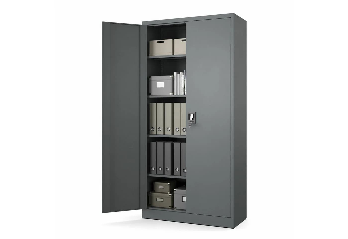 Muralo Aktenschrank Metallschrank Anthrazit mit Schloss - Bild 2