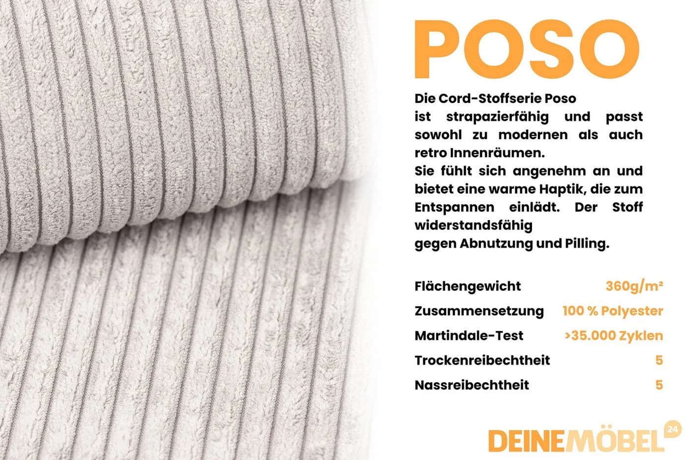 DENIS MINI Boxspringbett Cord Polsterbett Beige Anthrazit - Bild 3