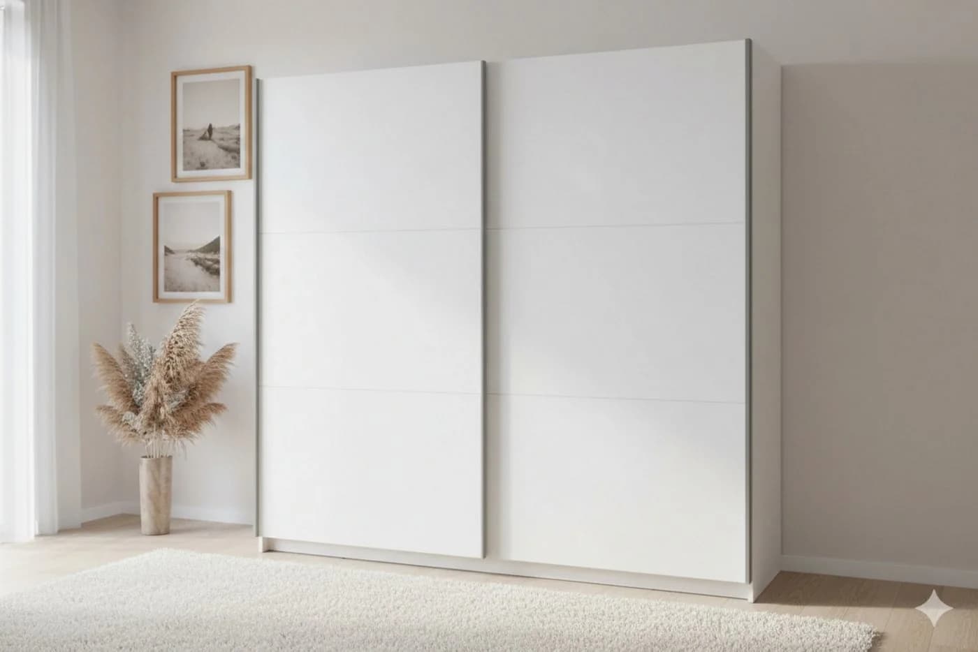 Deine Möbel 24 Schwebetürenschrank ARLO II Modern Weiß matt