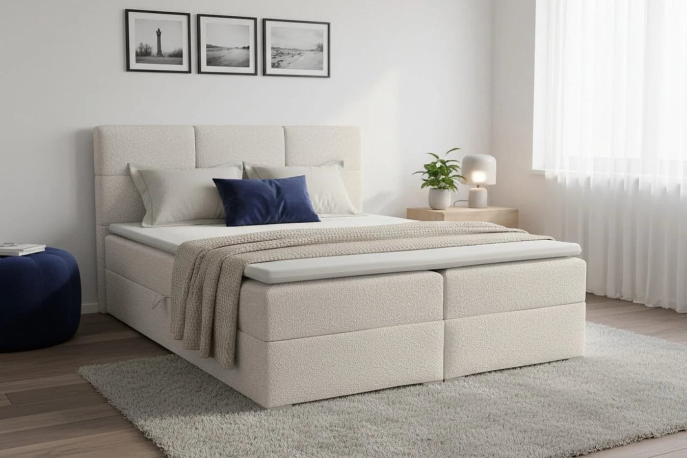 Deine Möbel 24 Boxspringbett SUSAN LUX mit Bettkasten & Topper