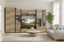 Deine Möbel 24 Wohnwand MAURO S 310 cm Eiche Canterbury / Country Grey Modern Bild 1