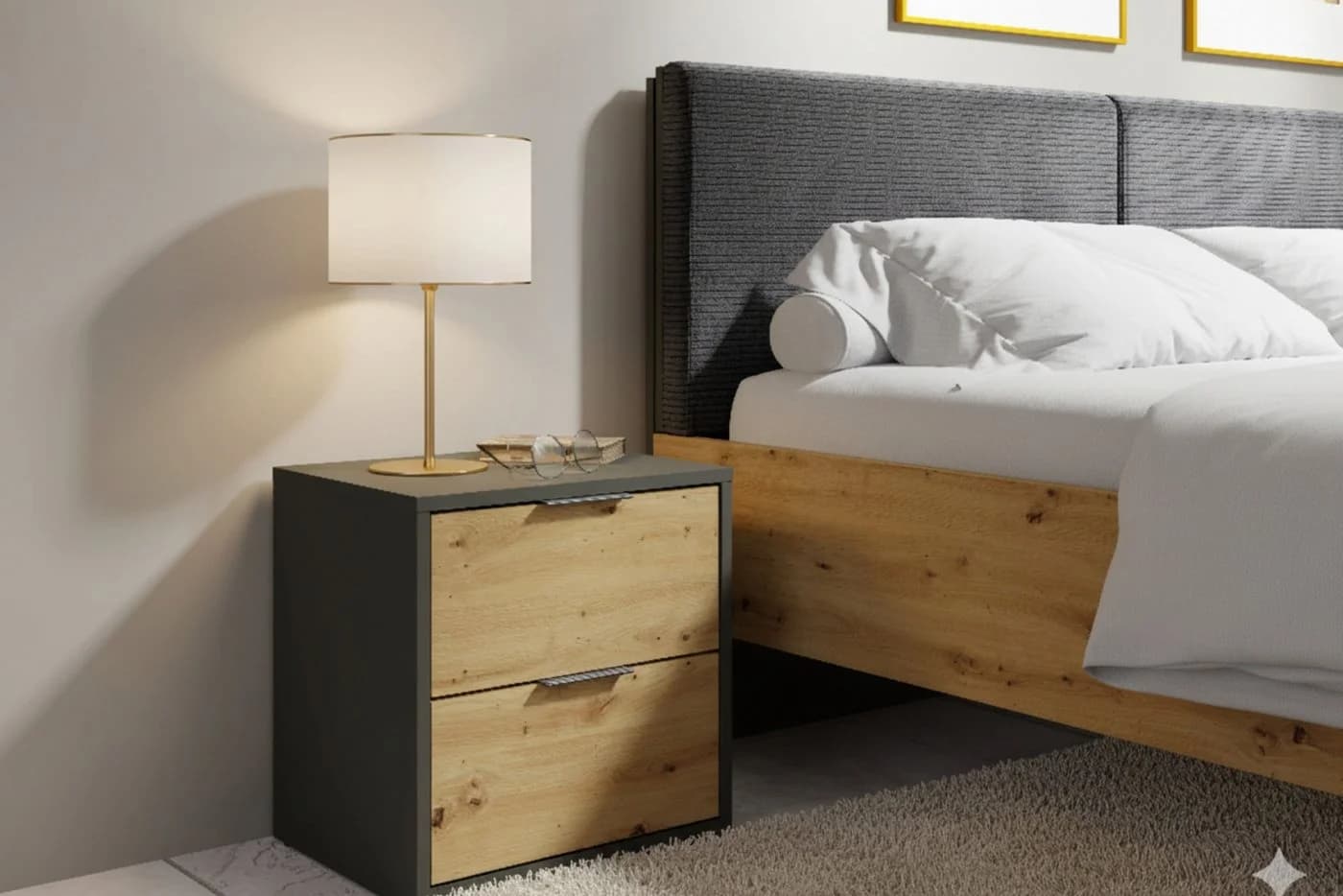 Deine Möbel 24 Schlafzimmer-Set RON A 5-tlg. Artisan Eiche / Graphit - Bild 4