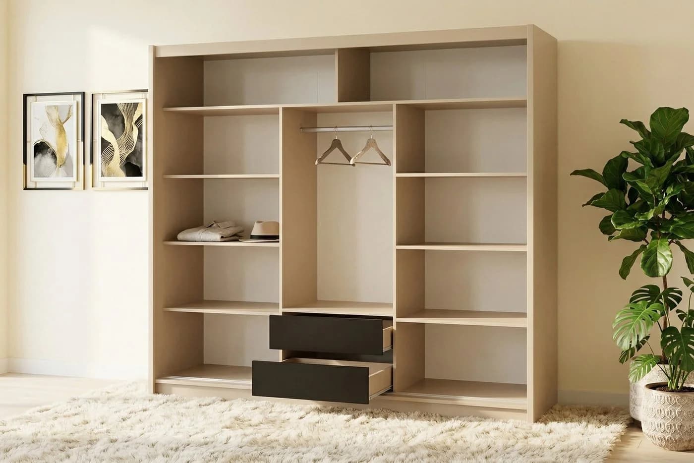 Deine Möbel 24 Schwebetürenschrank NEW YORK LUX mit Spiegel und Lamellen - Bild 5