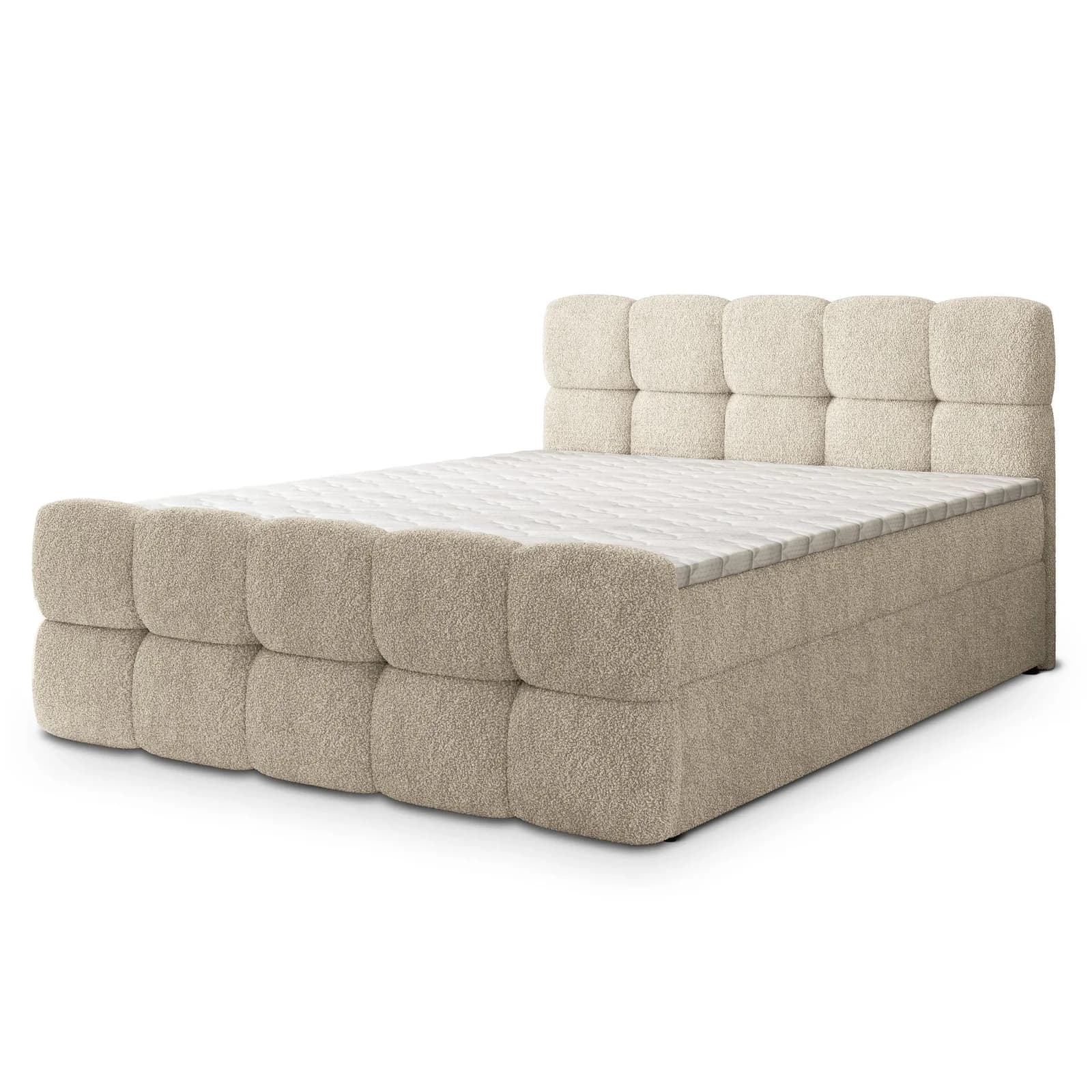 BOXBETT BRUME 180x200 cm mit Matratze und Topper Creme