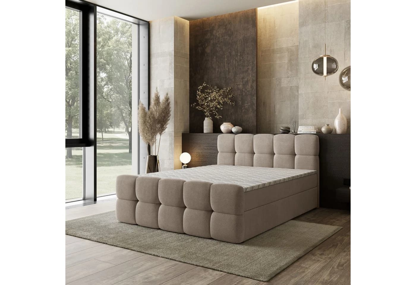 Masseno Boxbett BRUME Beige mit Bonell-Matratze und Topper - Bild 2