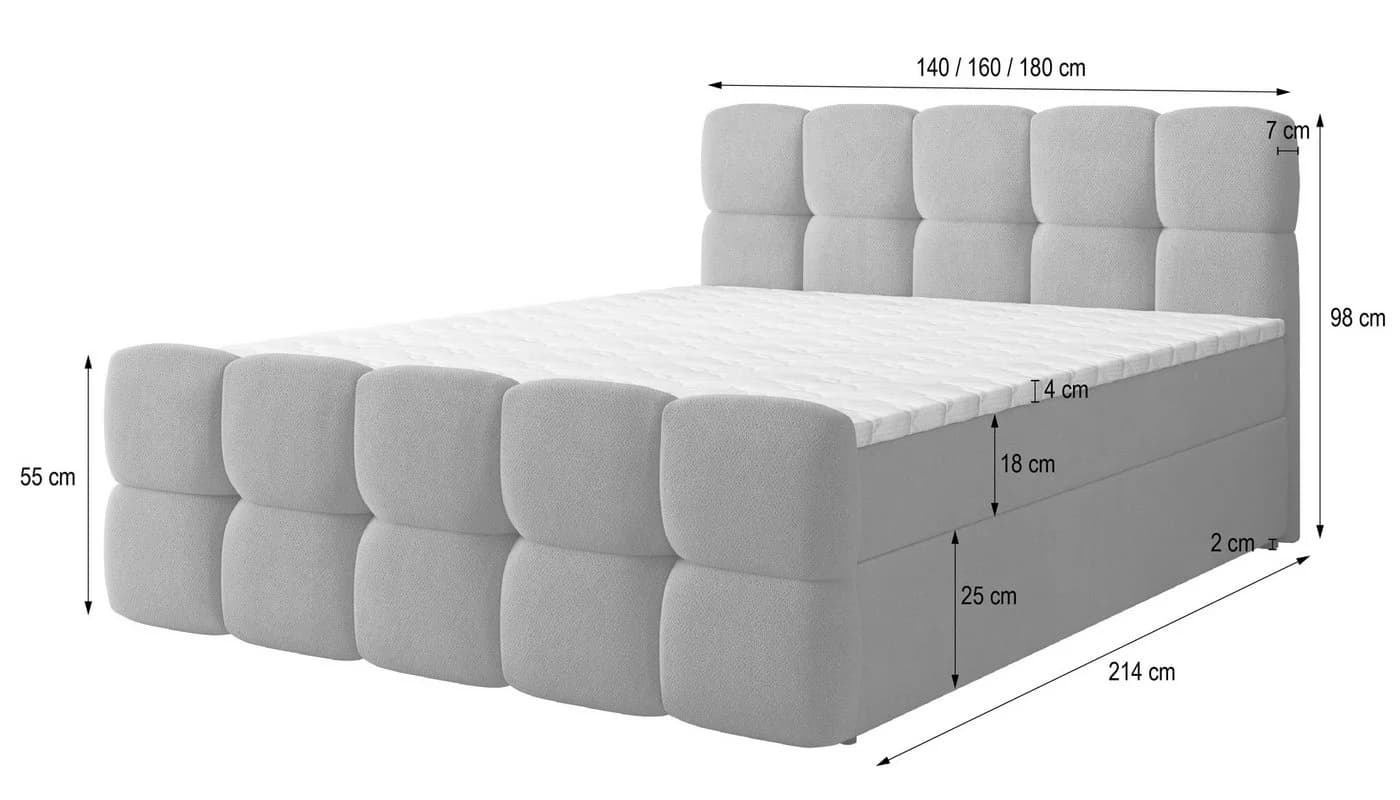 Masseno Boxbett BRUME mit Bonell-Matratze und Topper - Bild 5