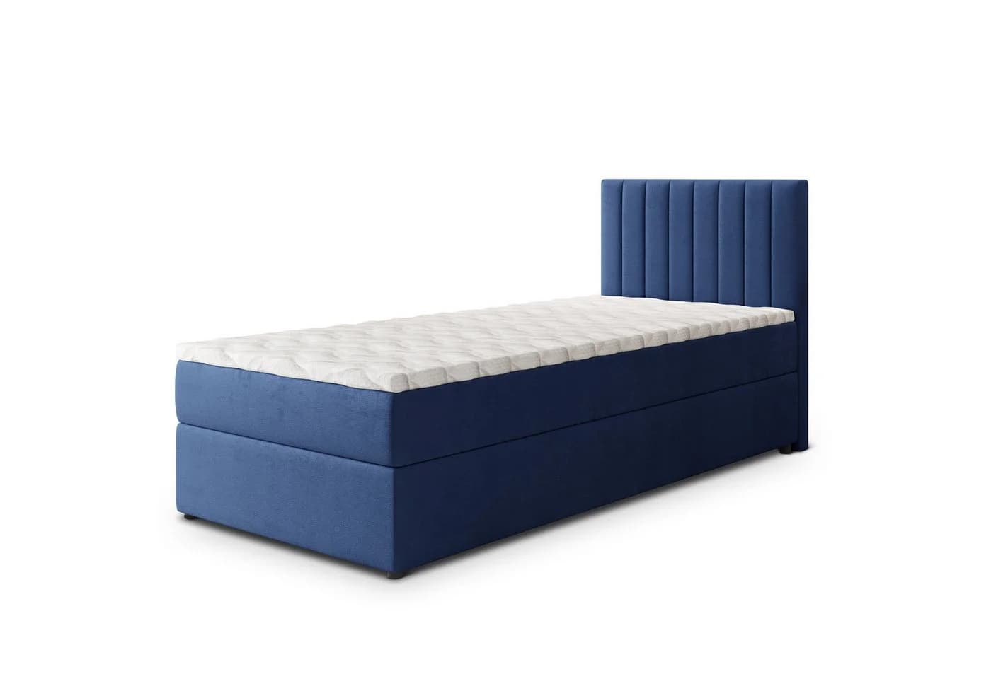Masseno Boxbett BRESEL Blau mit Bonell-Matratze und Topper