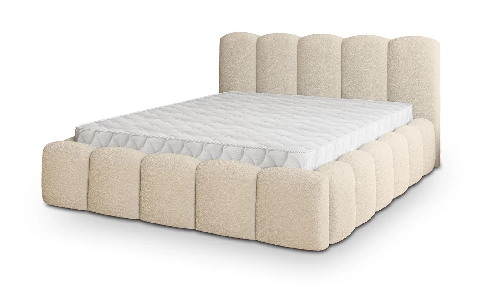Polsterbett Falina Q 200x200 cm mit Bettkästen Creme
