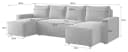 Masseno Ecksofa ASPRA U-Form mit Schlaffunktion und Bettkasten Grün Bild 5
