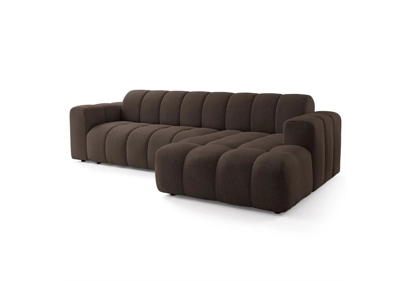 Masseno Ecksofa SETIA L-Form Braun Strukturstoff - Bild 2