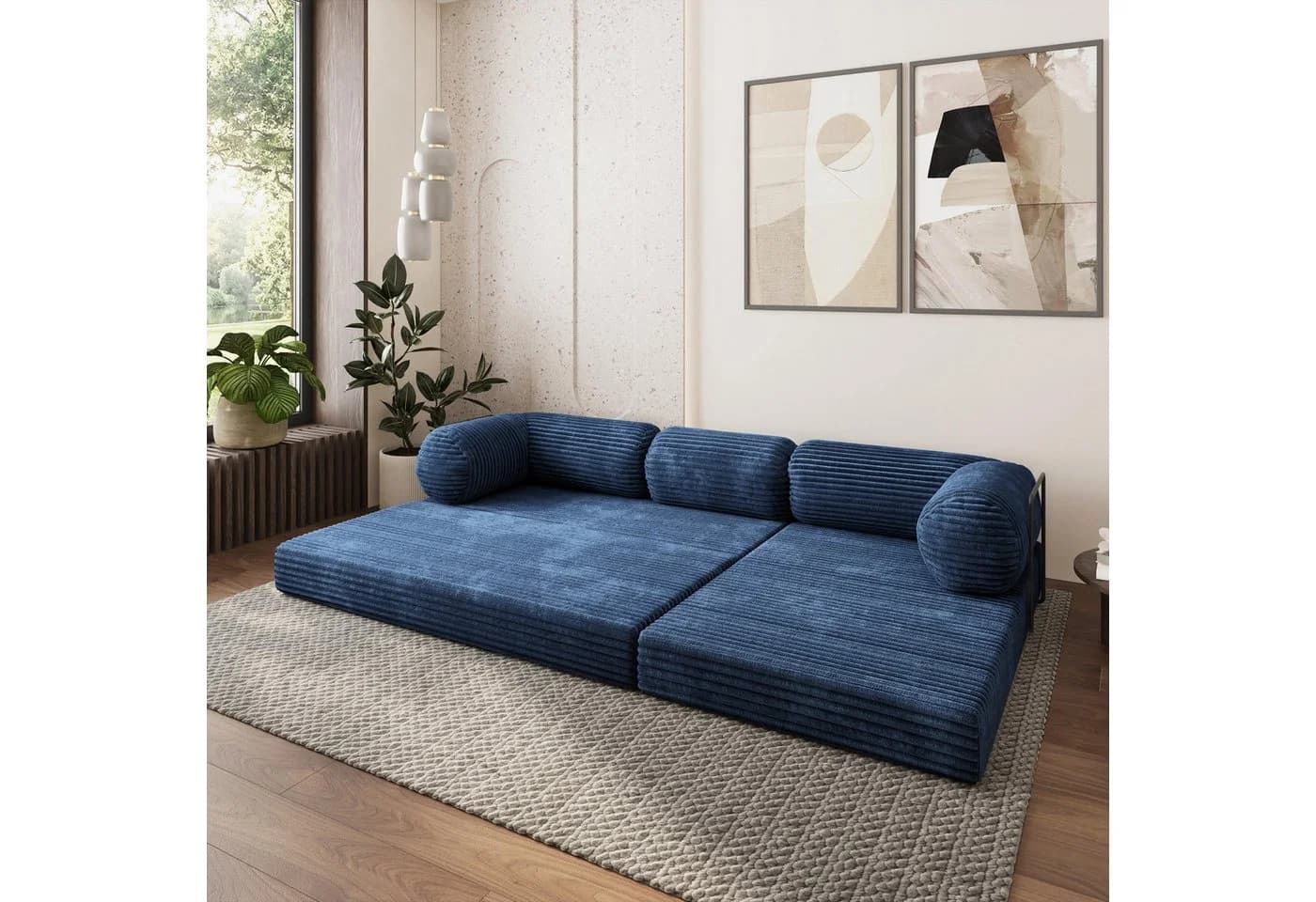 Masseno Ecksofa ETERA modulares Boneless Sofa mit Schlaffunktion Blau - Bild 3