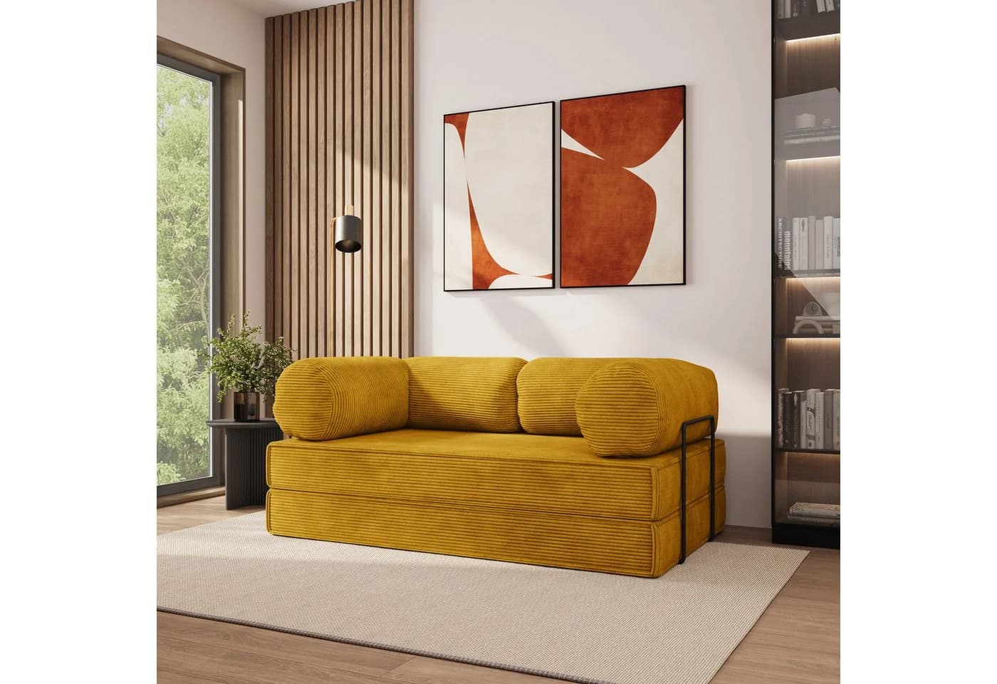 ALVIO Schlafsofa mit Schlaffunktion, Vollschaum & Metallgestell - Bild 2