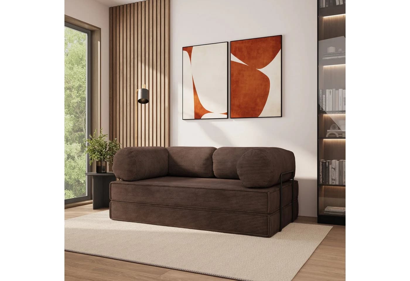 Masseno ALVIO Schlafsofa mit Schlaffunktion, Vollschaum & Metallgestell