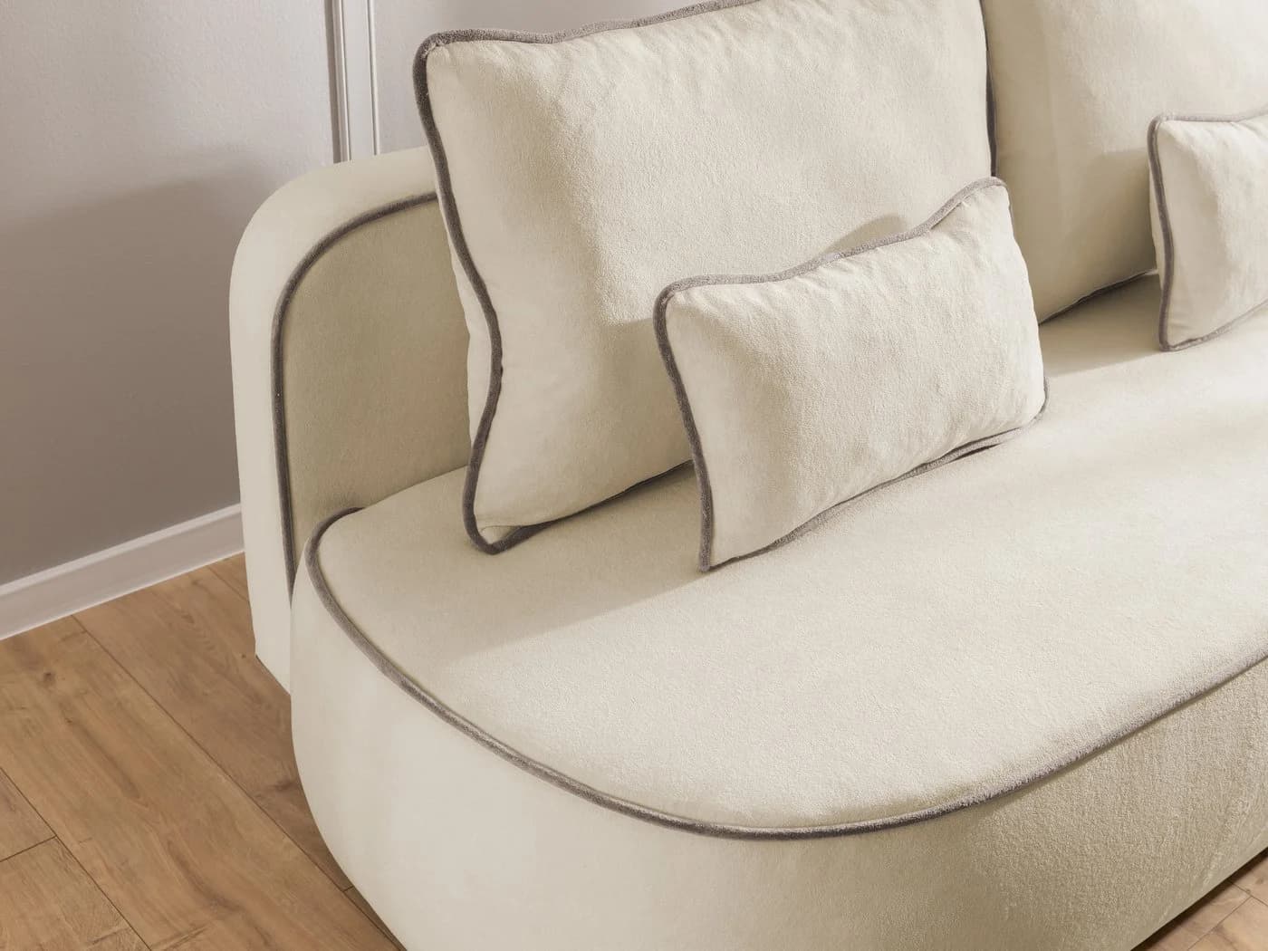 S-Style Schlafsofa Vero Plüschstoff Bettkasten Grau - Bild 5